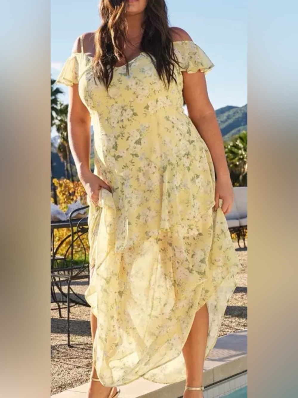 NWT Torrid studio ruffle romantic cold shoulder maxi dress size 20